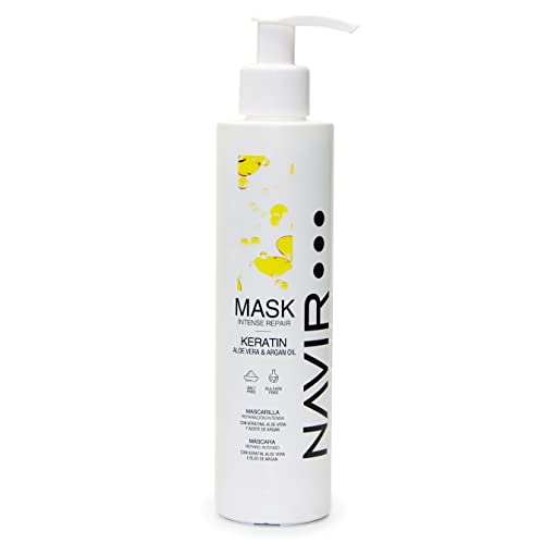 NAVIR Profesional | Mascarilla pelo seco y dañado con Keratina, Aloe Vera y Aceite de Argán - 200ml