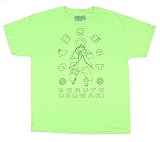 Naruto Shippuden Men's Boruto Uzumaki Sketch Design Anime Graphic Print Adult T-Shirt, X-Large (Neon Green)