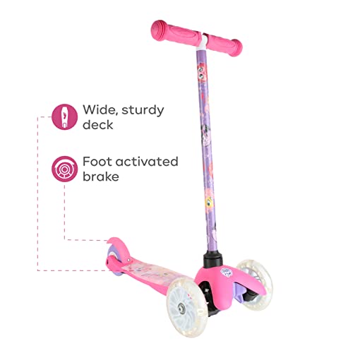 My Little Pony Self Balancing Kick Scooter With Light Up Wheels, Extra Wide Deck, 3 Wheel Platform, Foot Activated Brake, 75 Lbs Limit, Kids & Toddlers Girls Or Boys, For Ages 3 And Up #TOP2
