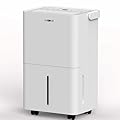 Uhome Deumidificatore elettrico 12 l in 24 h, deumidificatore per ambienti 54 m³/18 m², deumidificatore con spegnimento auto, sensore di umidità, modalità lavanderia, filtro ai carboni attivi, tubo di