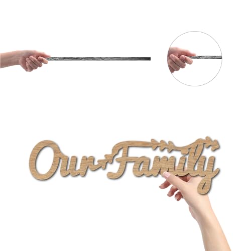 CREATCABIN Our Family Laser Cut Wood Letter Sign Arrow Wall Decor Cutouts Unfinished Wooden Signs Wall Art Basswood Hanging Sculpture Decoration for Painting Crafts DIY Home Living Room 11.8x4.3Inch - Image 3