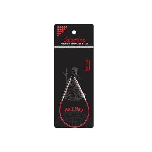 Image of ChiaoGoo Circular Knitting Needle, Silver, Red, US 7 (4.5mm)