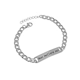 Aloha Pulsera de hombre de acero con grabado «Non Mollare nunca», idea de regalo para hombre y niño, ajustable