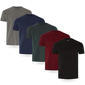 FM London Camisetas Paquete de 3/5 para Hombre – Camisetas de Peso Premium con diseño Ligeramente Ajustado – Camiseta Supersuave Hecha con 100% algodón – Ajuste cómodo y Duradero