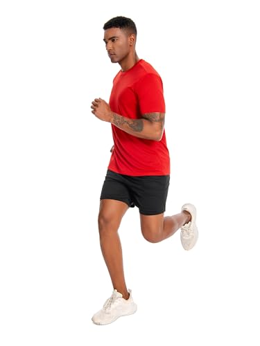 Nutria Mens Dry Fit Workout Shirts 3 Pack Short Sleeve Gym Athletic Running Tees Moisture Wicking Light Breathable Cool U182