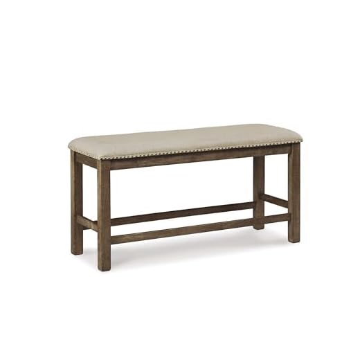 Signature Design by Ashley Morriville Counter Height Upholstered Dining Room Bench, Brown