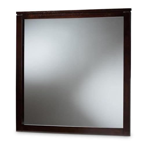 Baxton Studio Modern and Contemporary Dark Brown Finished Wood Dresser Mirror