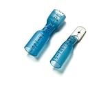 Ringkabelschuhe 50 Stück Wärmeschrumpf-isolierte Flachstecker, männlich, weiblich, Draht und Kabel, elektrischer Crimp-Stoßdraht-Stecker, MDD/FDD (Color : Blue, Size : 50pcs (25set))