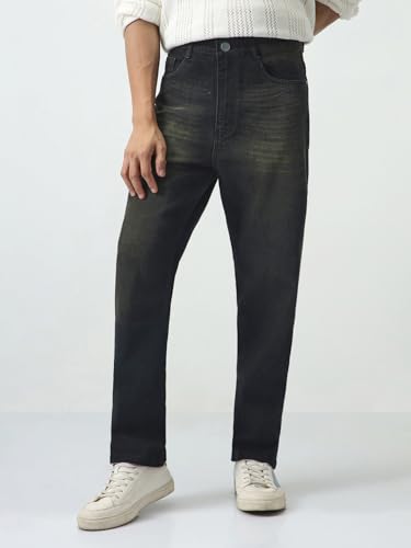 Image of Urbano Fashion Men's Straight Fit Heavy Washed Jeans Stretchable