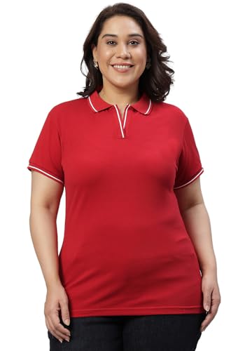 Image of Wear Your Opinion Women's Plus Size Tipped Collar Neck Polo Tshirt