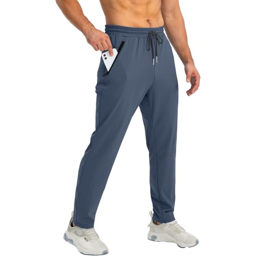 WENKOMG1 Mens Athletic Sweatpants, Casual Drawstring Workout Quick Dry Joggers Sweatpant with Zipper Pockets, S-2XL3