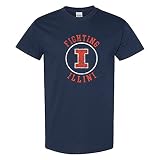 Underground Printing AS04 - Illinois Fighting Illini Distressed Circle Logo T Shirt - X-Large - Navy