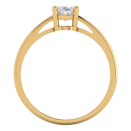 1.0 ct Oval Cut Created Clear Diamond 18K Yellow Gold Solitaire Wedding Engagement Bridal Promise Ring4