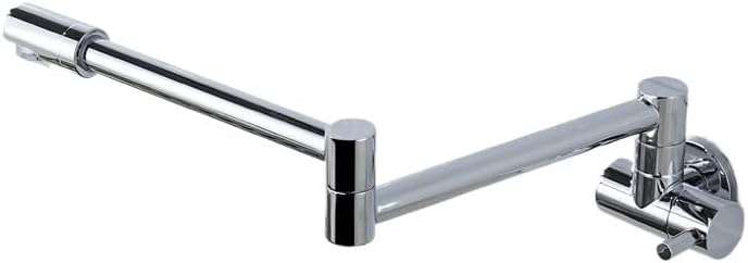XMKT Chrome Wall Mount Folding Kitchen Faucet 360° Rotating Single Cold Water Tap For Sink Basin