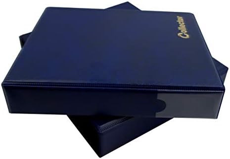 Collector Coin Album IN CASE for 221 mix sizes coins from small till large coin - with pages and red dividers + index - BLUE