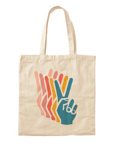 Sac fourre-tout Roller Girl Vsco grand format en tissu imprimé Peace