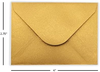 140 Mini Envelopes With White Blank Note Cards, Mini Envelopes 4"x 2.7" For Business Cards, Gift Cards (Gold) - Image 5