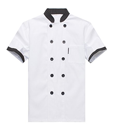 WAIWAIZUI Chef Jackets Waiter Coat Short Sleeves