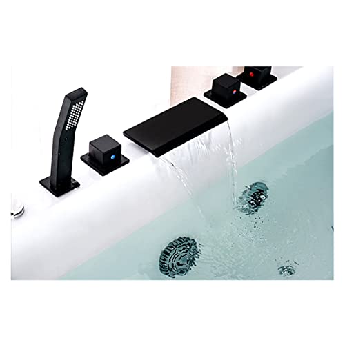 SHUERZI Duschpanel -Turmsystem LED Wasserfall Badewanne Duschhahn Wasserhahn Weit verbreitet Badeküche Wasserhahn DREI Griffe Heiße Kaltwassermischer Dusche Wasserhahn Bad LCD Temperaturanzeige Cover