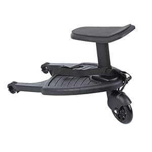 H-YEEU Buggy Board Mit Sitz, Kinder Buggy Board, Trittbrett Für Kinderwagen, Abnehmbar Kinderwagenzubehör für Kinder von 2-6 Jahren (25 kg) Schwarz