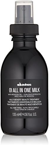 Davines OI All in One Milk | Hair Milk Spray | Powerful Hair Detangler + Heat Protection | Smoothes Frizzy Hair | 4.56 Fl Oz