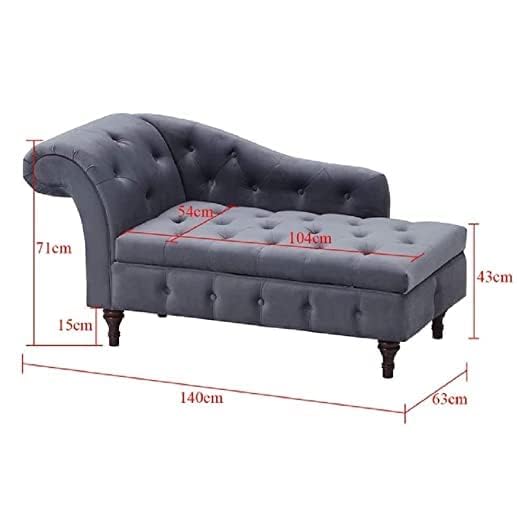 Image of Velvet Chaise Lounge Box Storage for Bedroom, Livingroom (Ash Rose)