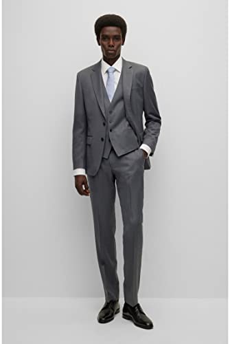 Chaleco de sarga de lana H-Huge-Vest-B1 con corte recto formal 2