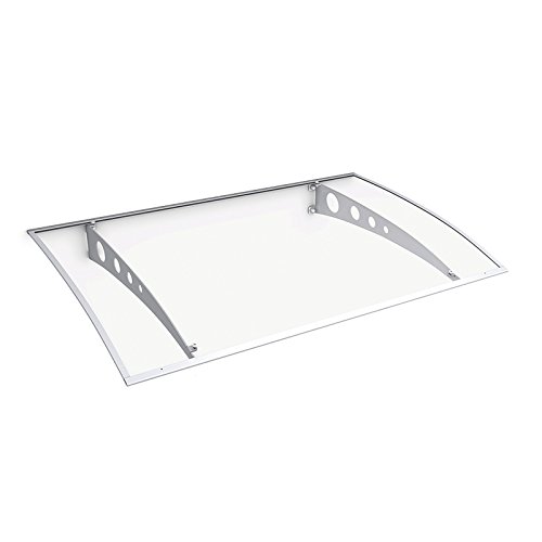 Preisvergleich Produktbild Schulte Vordach Überdachung Haustürvordach 140x89cm Polycarbonat-Hohlkammerplatte klar Stahl weiß Pultbogenvordach