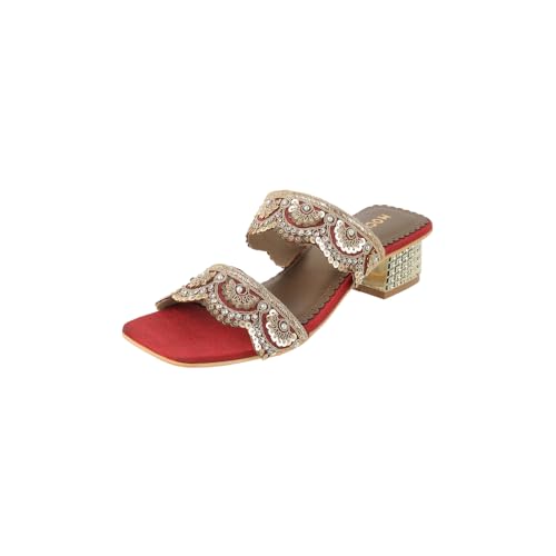 Image of Mochi Women synthetic embellishments Ethnic Slip-on Sandal