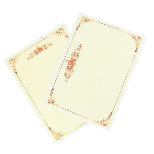 Nusitou 100 Pcs Printable Certificate Paper Blank Certificate Paper Gold Certificate Paper A4 Certificate Paper Certificate Paper For School Gold Border Certificate Paper A4 Thicken #TOP20