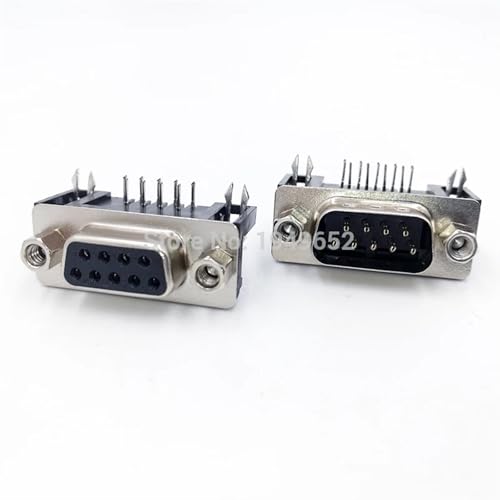 Conector DB9 para cable de datos con adaptador tipo D hembra y enchufe de 9 pines a 90 grados