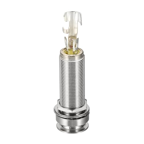 Prise guitare filetée 6.35 mm métal argenté MECCANIXITY anti faux contact