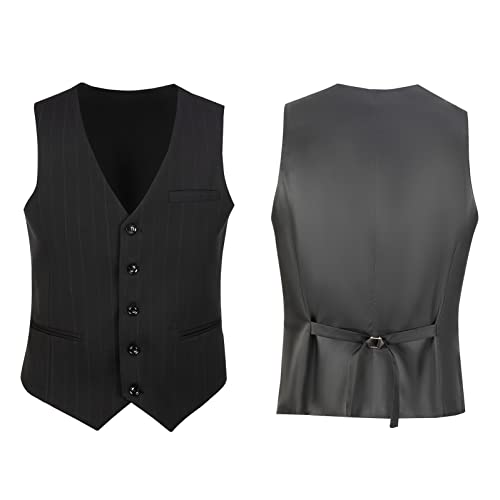 Mens Suits Slim Fit 3 Piece Double Breasted Tuxedo Suit Jacket Vest Pants Set for Wedding Prom