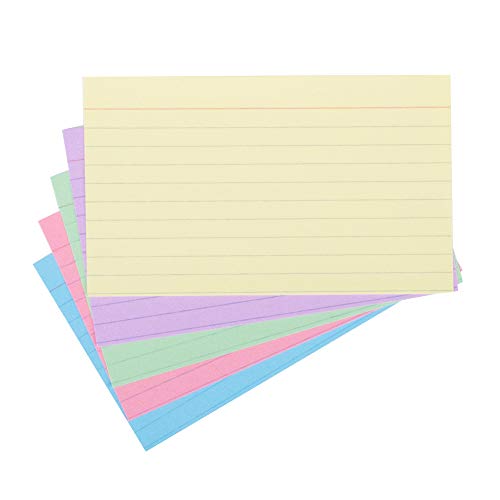 1InTheOffice-Index-Cards-3-x-5-Ruled-Pastel-Colored-Assorted-300Pack