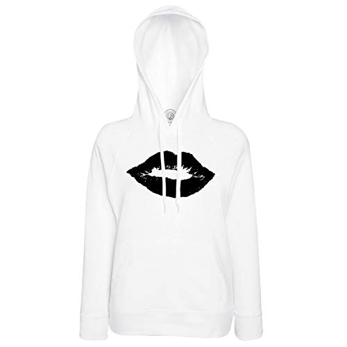 Sweat à capuche avec impression rouge à lèvre et motif graphique bisou