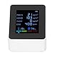 Zerodis MonitorAir Quality DetectorTemperature and CO2 Meter Air Quality Monitor Temperature PM2.5 TVOC HCHO Detector USB Charging Multifunctional 6 in 1 CO2 Detector (Weiss)