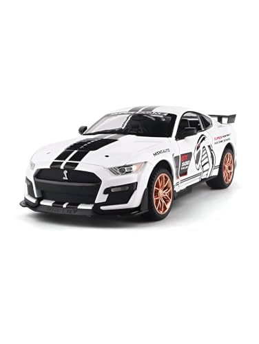 Image of 1:32 Scale Shelby Mustang GT500 Die-Cast Model Car - White Metal Toy Car
