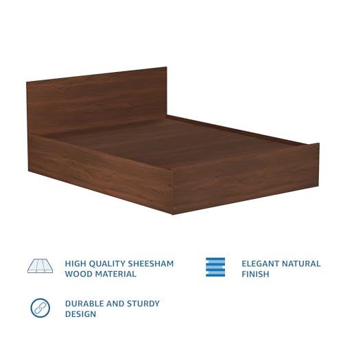 Image of Amazon Brand - Solimo Altamore Engineered Wood Queen Bed with Box Storage (Walnut Finish)