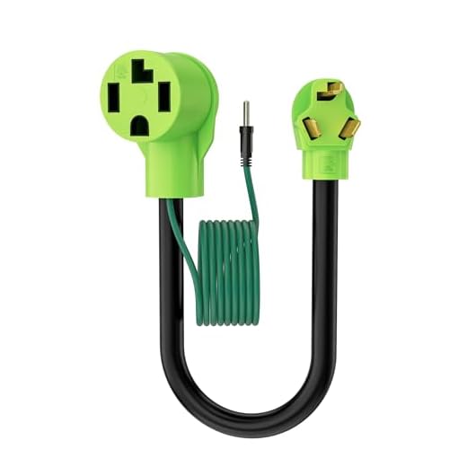 4 Prong to 3 Prong Dryer Plug Adapter with Green Ground Wire, 4-Prong New Dryer Female to 3 Prong Old Dryer Male Receptacle, 10-30P to 14-30R Dryer Adapter, 10AWG, STW, 2FT