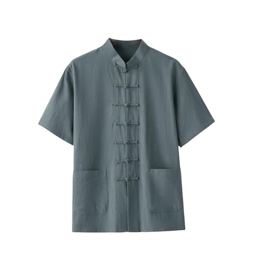 Coton lin thermorégulateur sur ce haut homme boutons grenouille