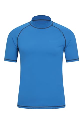Mountain Warehouse Mens UV Rash Vest - Lightweight, Quick Drying & Stretchy T-Shirt with UPF 50+ & Flat Seams - for Spring Summer, Beach, Swimming & Water Sports Blue 3XL