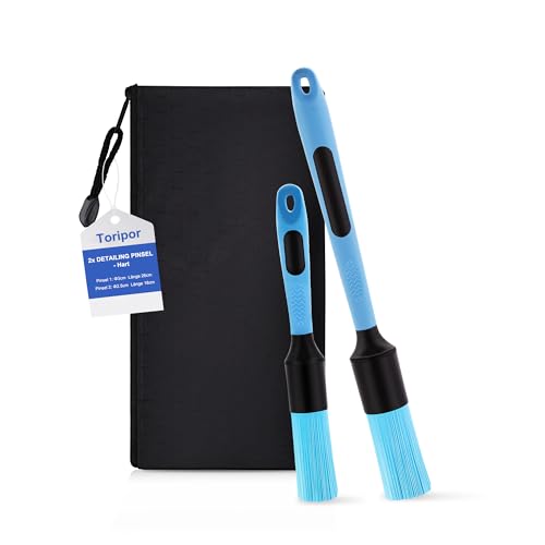 Toripor 2X Auto Detailing Pinsel Set, Hart Detail Bürsten Felgenpinsel für effiziente Felgen Reinigung - chemieresistente Felgenbürste Reinigungspinsel Brush für Car, Alufelgen, Motorraum Autopflege