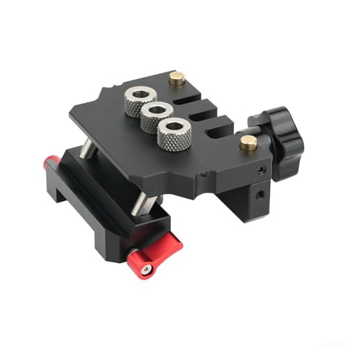 Wood Dowel Jig Kit,Centering Aluminum Alloy Log Tenon Puncher Kit With Multiple Drill Sleeves For Woodworking, CNC Machined Compact Clamping Range