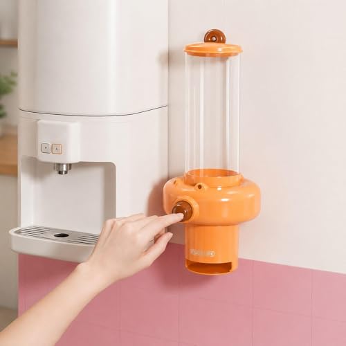Distributeur de gobelets à eau mural et porte-gobelet transparent