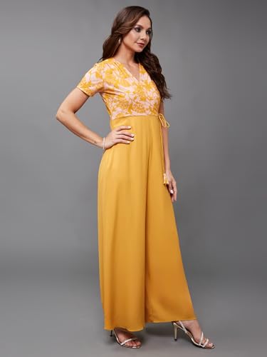 Image of Miss Chase Women's Self Design Cut-Out Georgette Jumpsuit