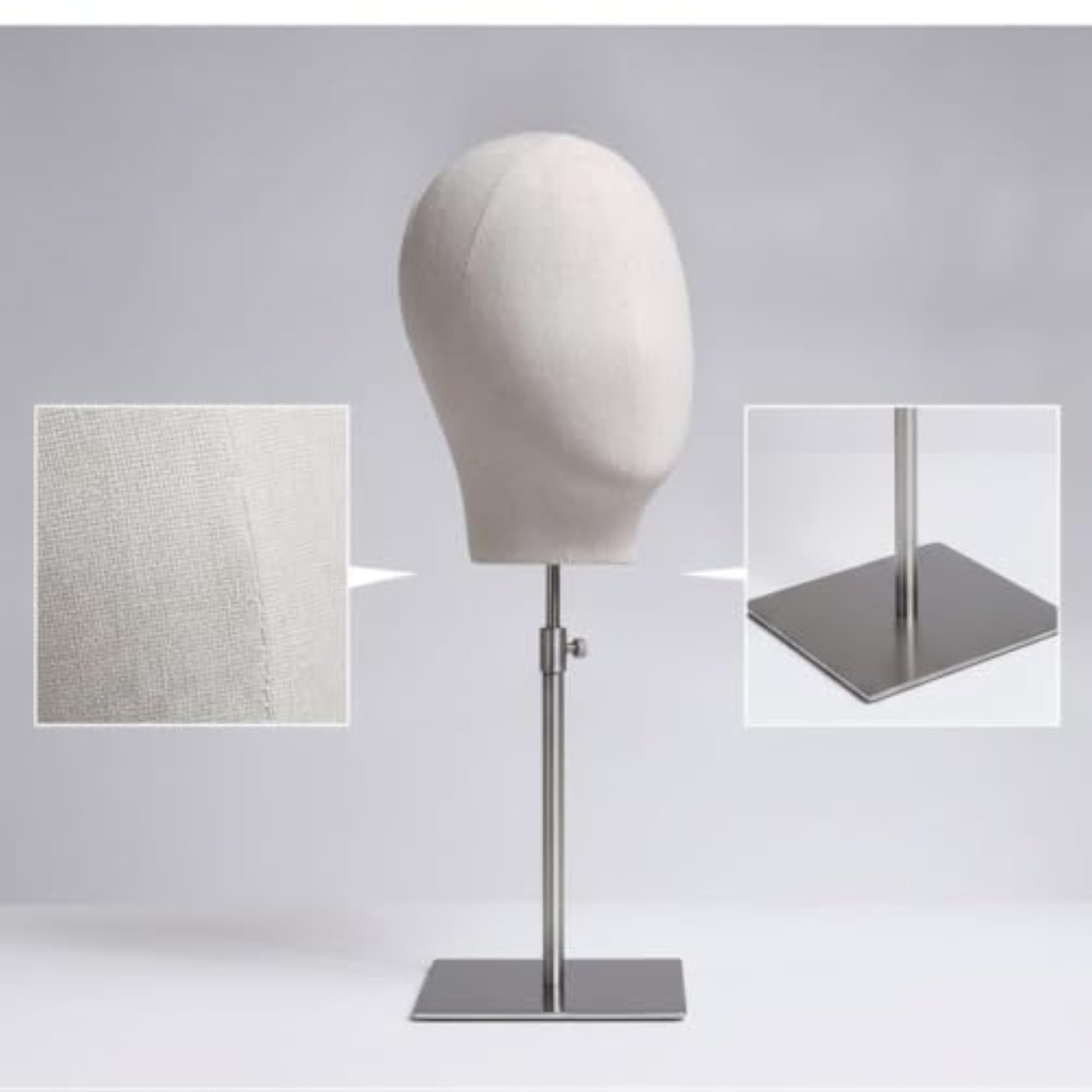 Adjustable Head Hat Display with Square Base