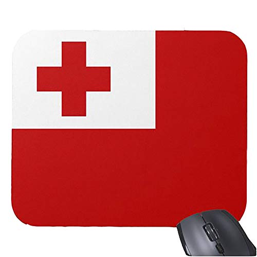 Tapis de souris Drapeau des Tonga Tapis de souris Sous-verre Tapis de souris d'ordinateur Base en caoutchouc antidérapant Imperméable Bleu (240 x 200 x 4 mm) Couleur : Tonga