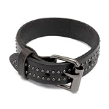 [silver KYASYA]スタッズ レザーバングル パンク ハード レザーブレスレット メンズ 腕輪 牛 本革 リアルレザー 父の日 男性