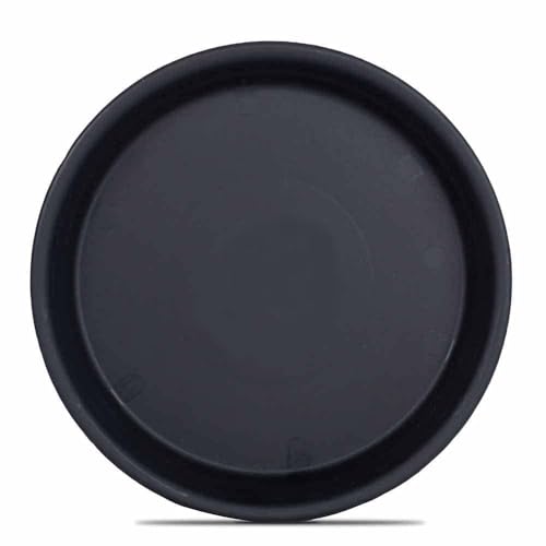 KUMUDAM Heavy Duty Planter Pot Bottom Plate/Tray/Saucer Base Plate/Dip Tray Suitable for 12 inch Flower/Plant Pots (2, Black)
