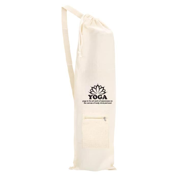 Yoga Mat Bag Yoga is Art Work Cotton Carry Bag Zip Pocket Drawstring and Strap for Yoga Mat Stylish Printed Symbols Meditation Lightweight Bag-image-9